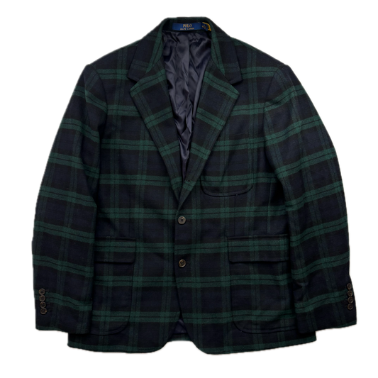 Polo Ralph Lauren BlackWatch Green Navy Tartan Modern Fit Blazer Sports Coat - 42R