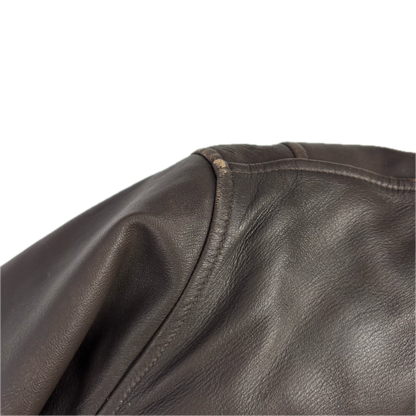 Polo Ralph Lauren Brown Leather Belted Jacket Fur Lined - L