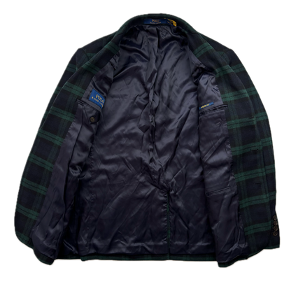 Polo Ralph Lauren BlackWatch Green Navy Tartan Modern Fit Blazer Sports Coat - 42R