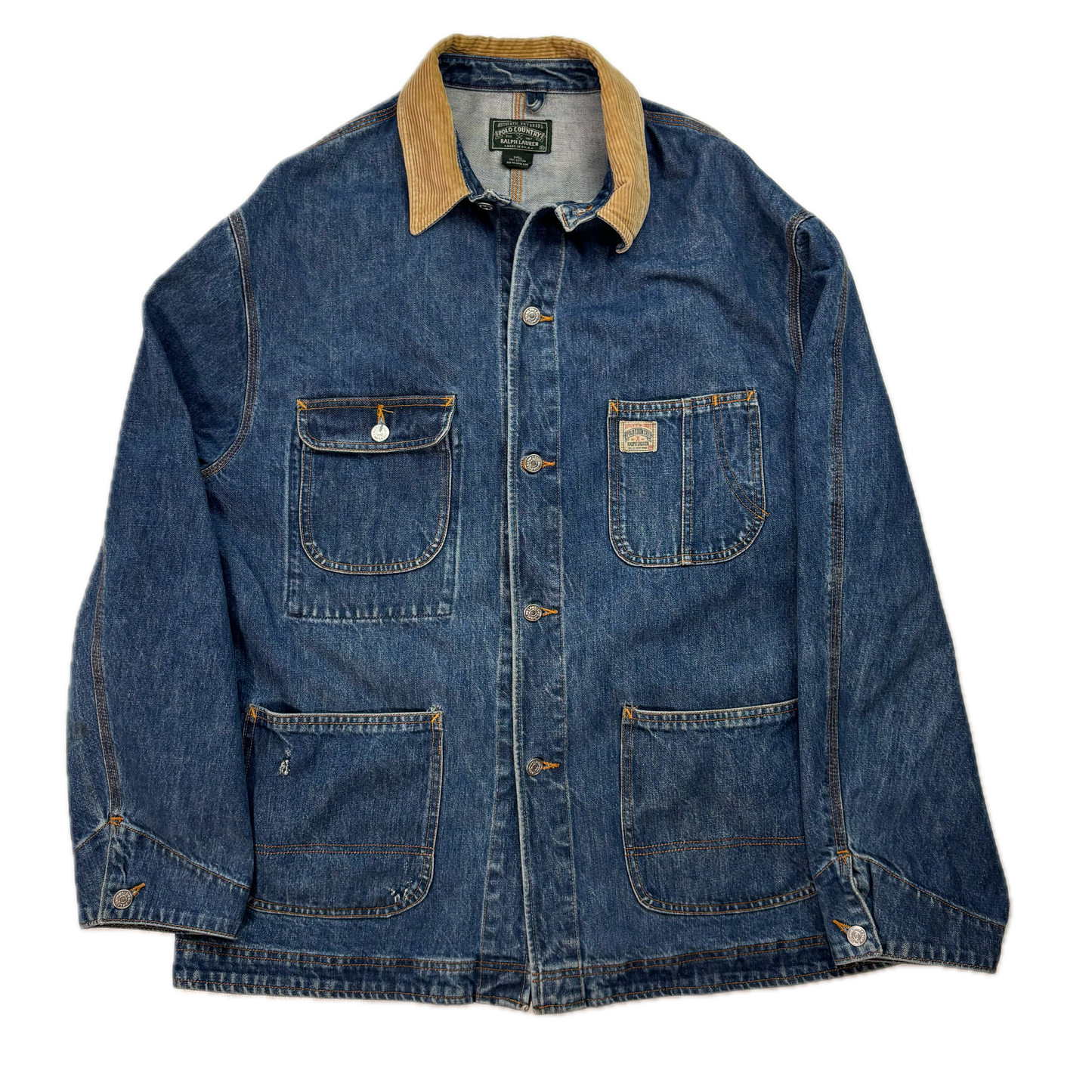 Polo Country Denim Barn Coat Workwear Jacket - XL