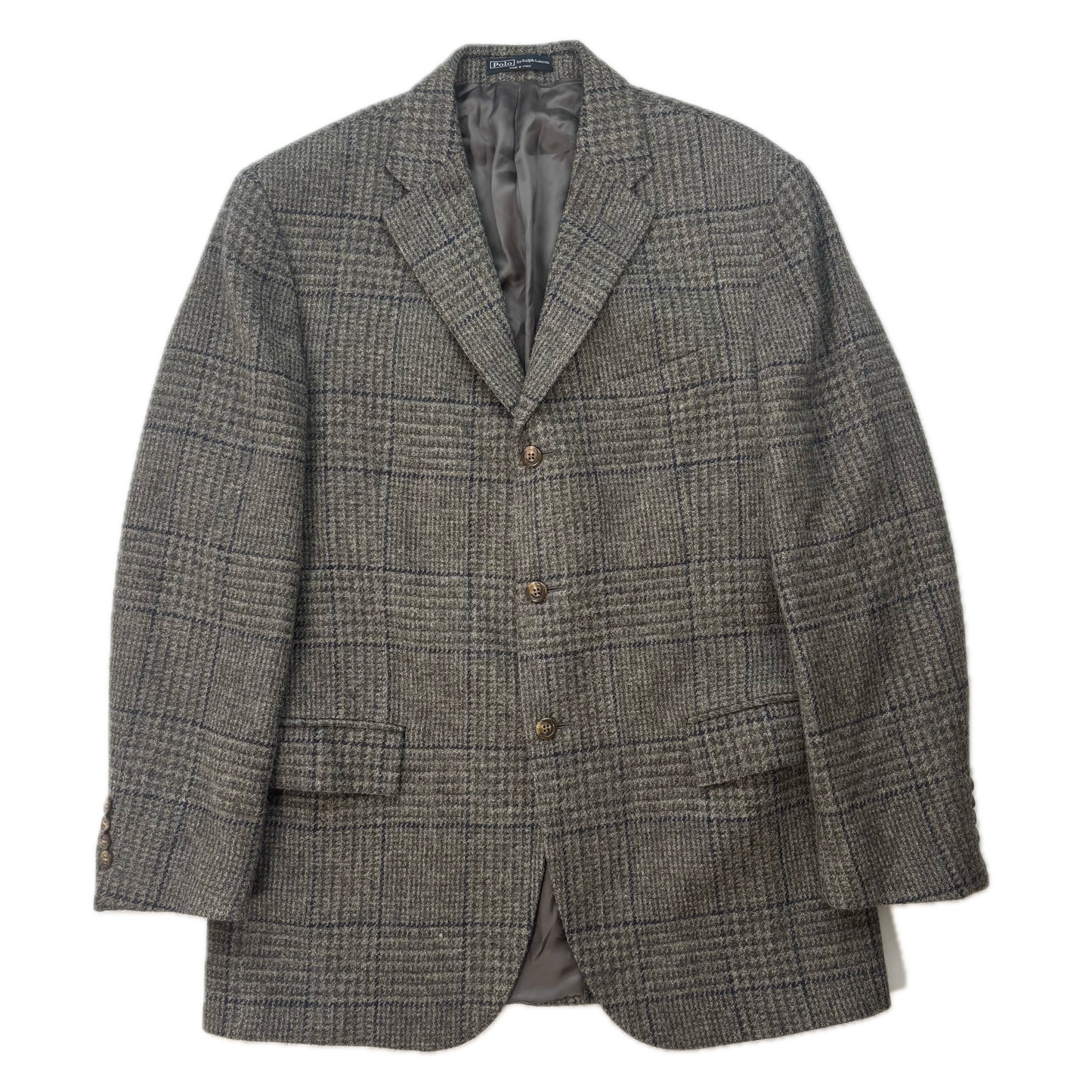 Polo Ralph Lauren Grey Windowpane Tweed Blazer Sports Coat (Wool Alpaca) - 44L