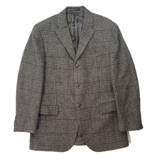 Polo Ralph Lauren Grey Windowpane Tweed Blazer Sports Coat (Wool Alpaca) - 44L