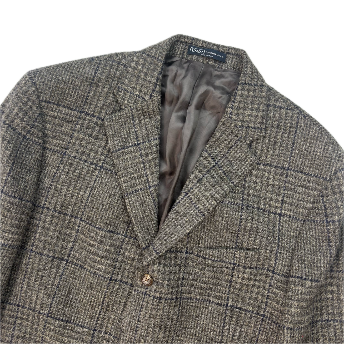 Polo Ralph Lauren Grey Windowpane Tweed Blazer Sports Coat (Wool Alpaca) - 44L