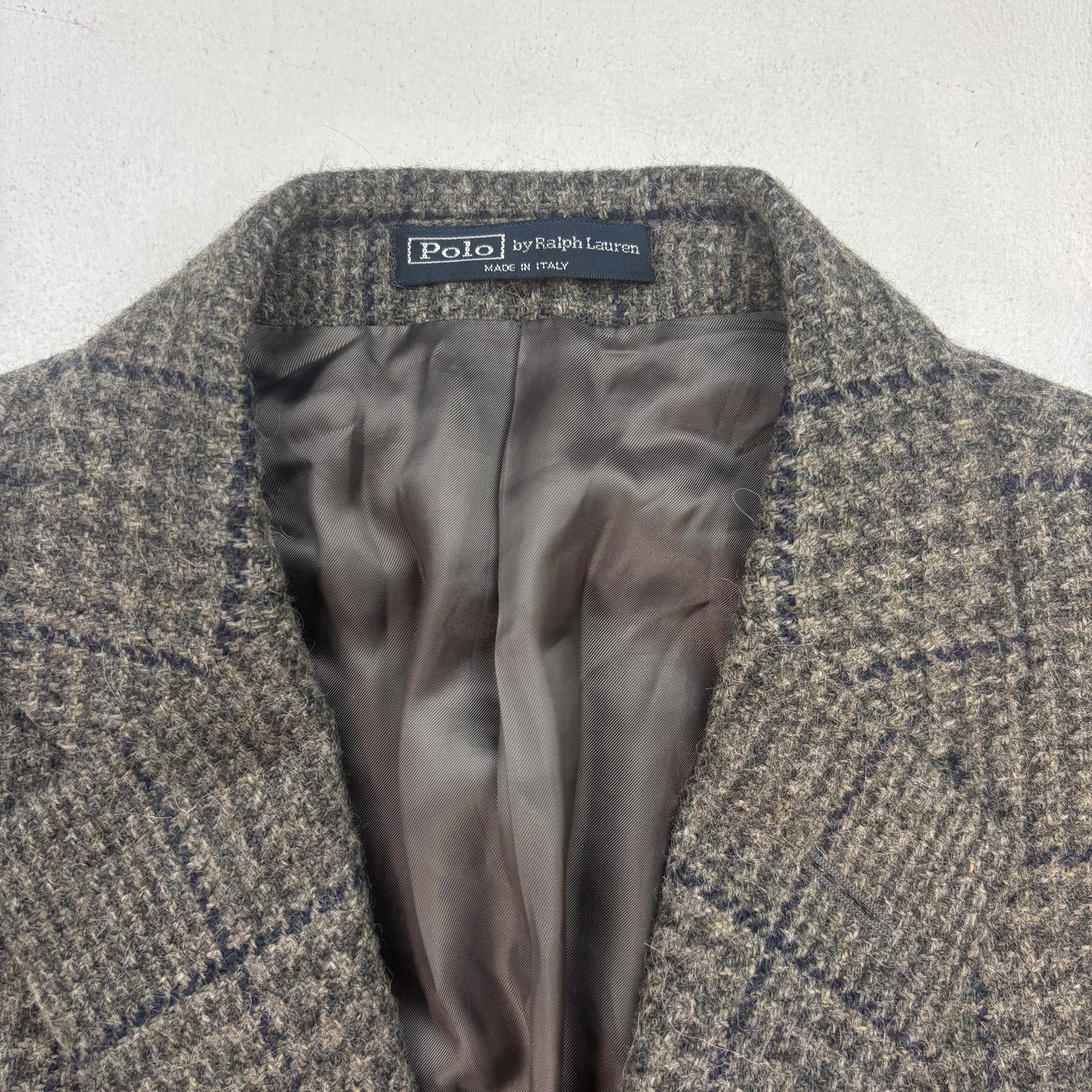 Polo Ralph Lauren Grey Windowpane Tweed Blazer Sports Coat (Wool Alpaca) - 44L