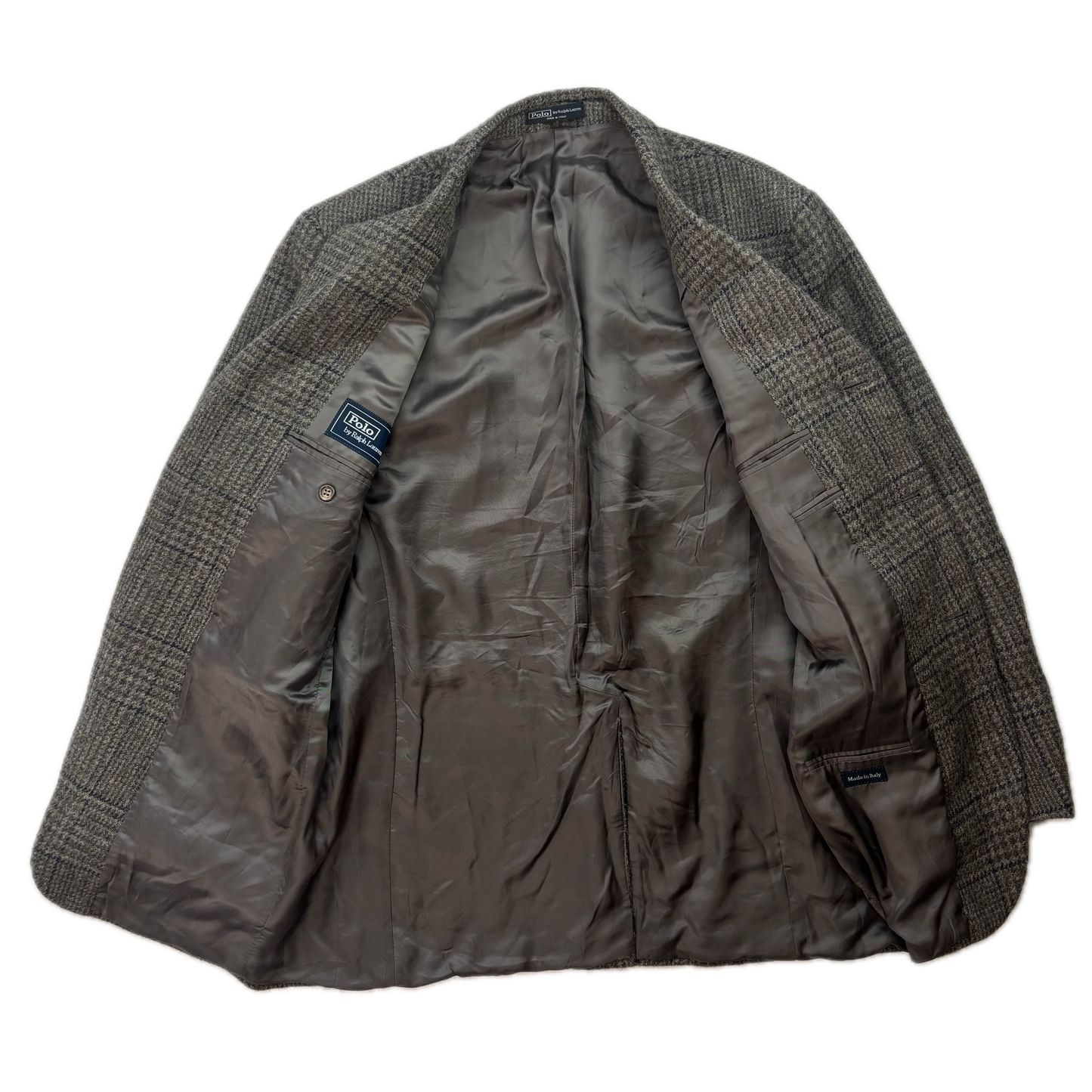 Polo Ralph Lauren Grey Windowpane Tweed Blazer Sports Coat (Wool Alpaca) - 44L
