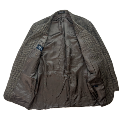 Polo Ralph Lauren Grey Windowpane Tweed Blazer Sports Coat (Wool Alpaca) - 44L