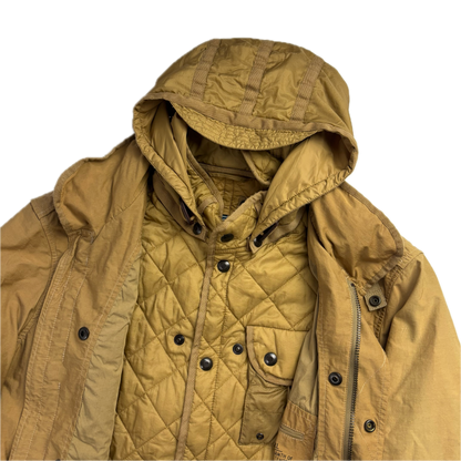 2 in 1 Tan Utility Jacket with Quilted Liner - L