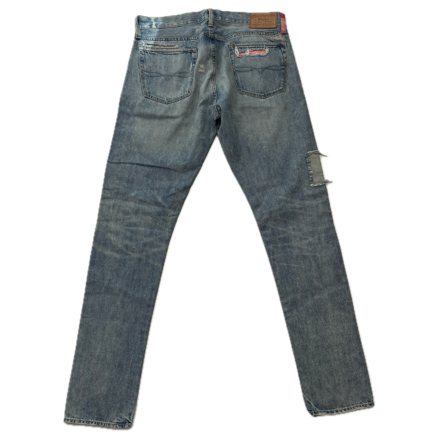 Polo Ralph Lauren Sullivan Slim Jeans Serape Aztec Southwestern Patchwork Distressed - 32x34