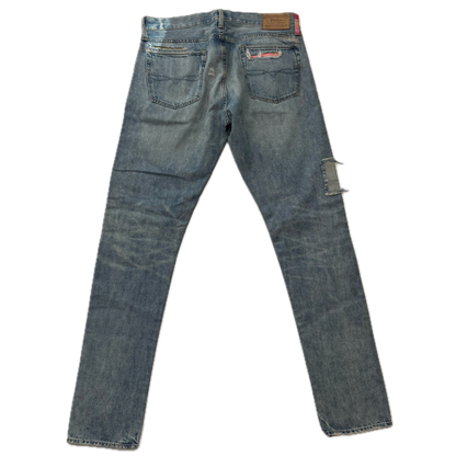 Polo Ralph Lauren Sullivan Slim Jeans Serape Aztec Southwestern Patchwork Distressed - 32x34