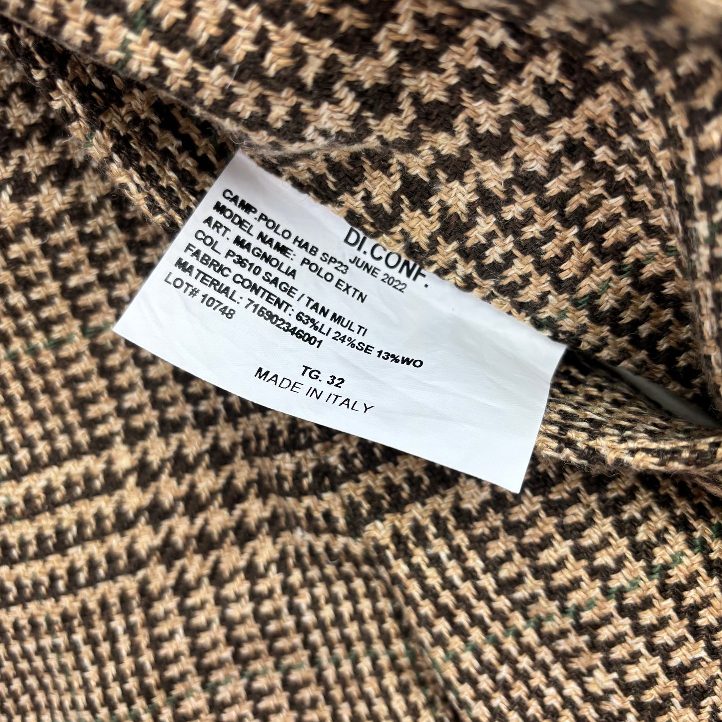 Polo Ralph Lauren Brown Glen Plaid Dress Pants Preppy (Linen Silk Wool) - 32x34
