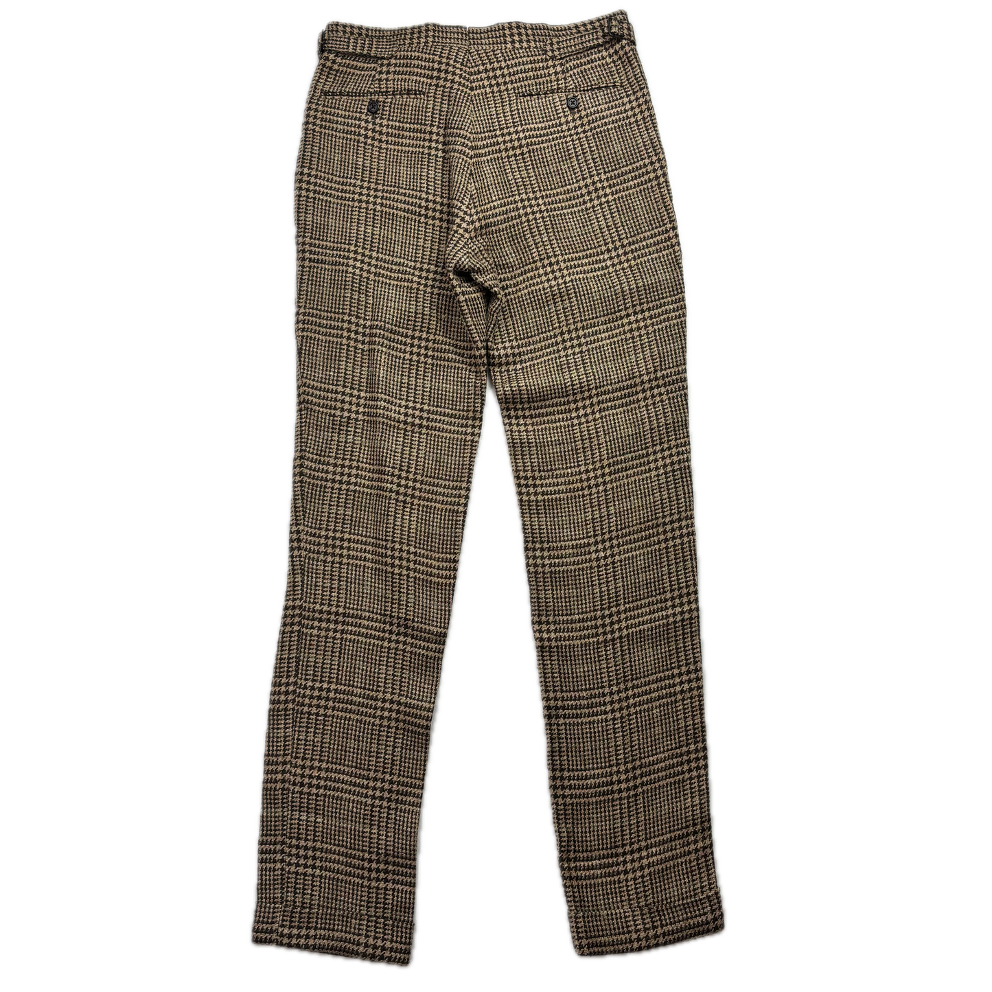 Polo Ralph Lauren Brown Glen Plaid Dress Pants Preppy (Linen Silk Wool) - 32x34
