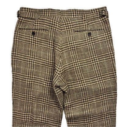 Polo Ralph Lauren Brown Glen Plaid Dress Pants Preppy (Linen Silk Wool) - 32x34
