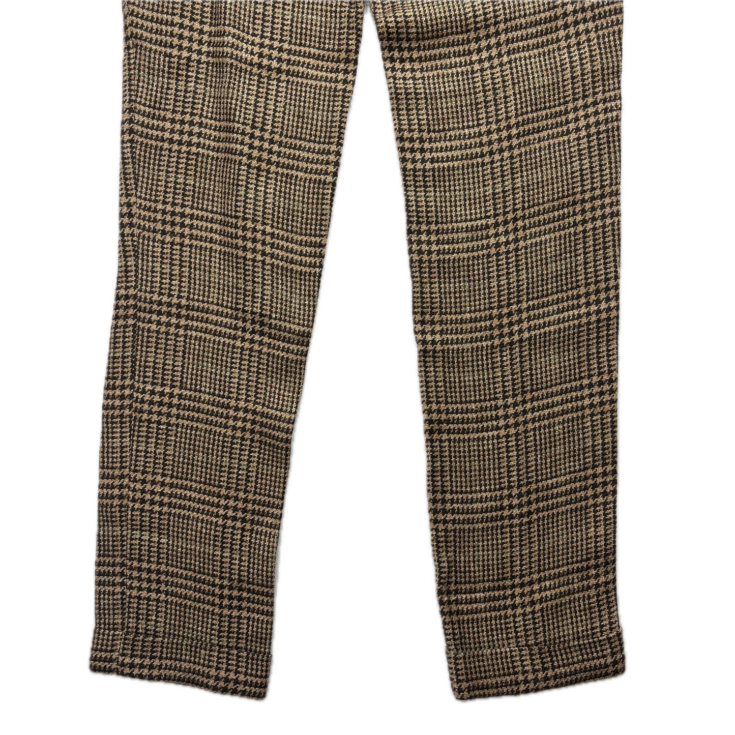 Polo Ralph Lauren Brown Glen Plaid Dress Pants Preppy (Linen Silk Wool) - 32x34