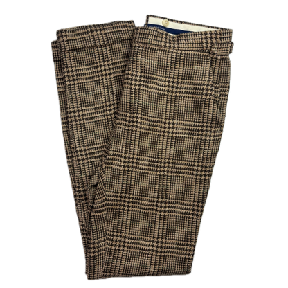 Polo Ralph Lauren Brown Glen Plaid Dress Pants Preppy (Linen Silk Wool) - 32x34