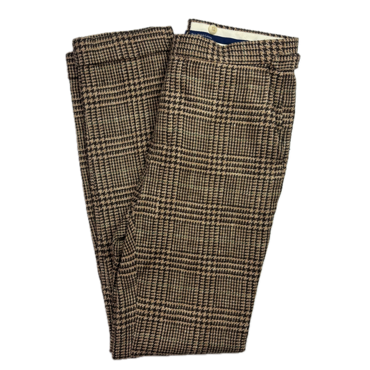 Polo Ralph Lauren Brown Glen Plaid Dress Pants Preppy (Linen Silk Wool) - 32x34