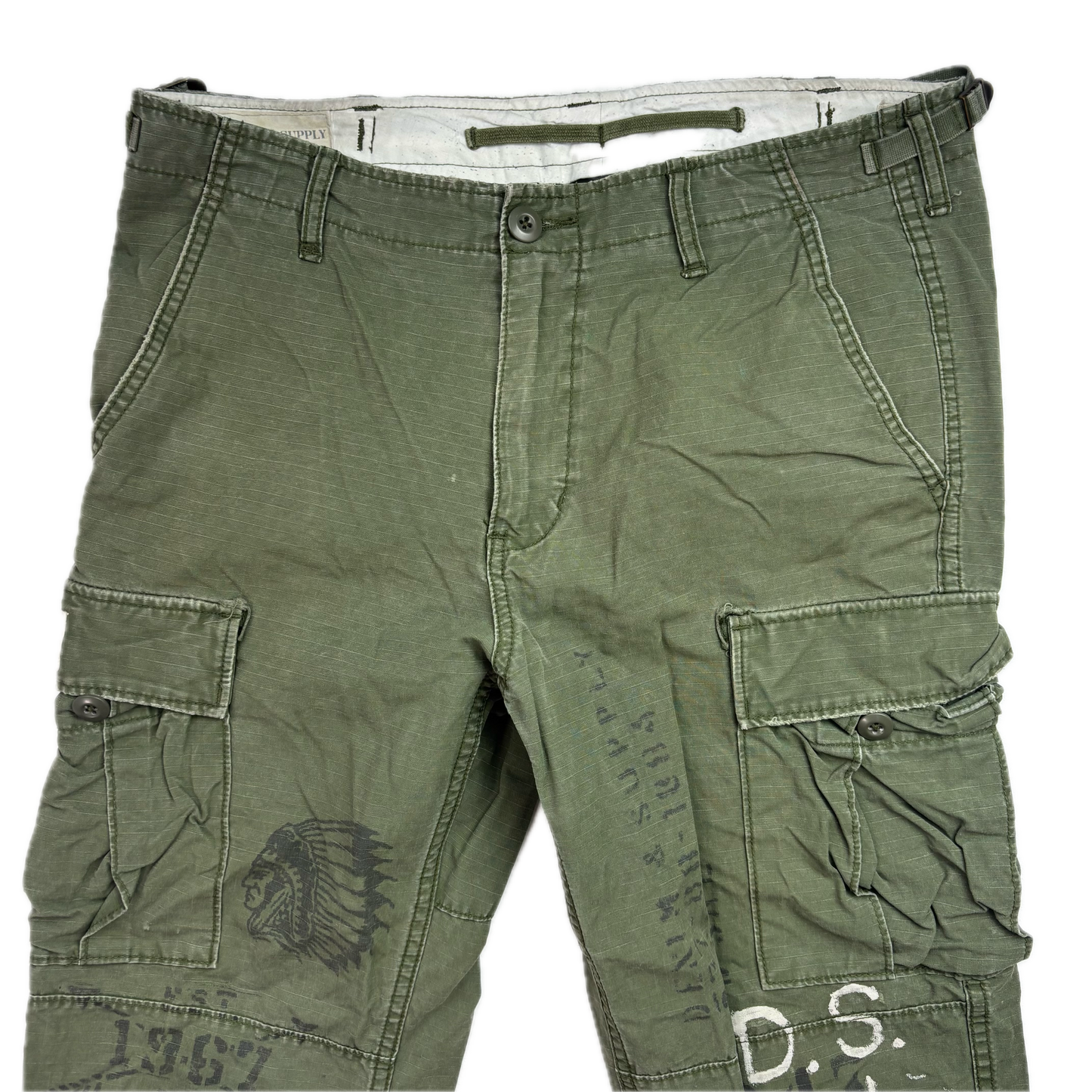Denim & Supply Ralph Lauren Green Southwestern Cargo Pants Trousers -  33x32 (33x29)