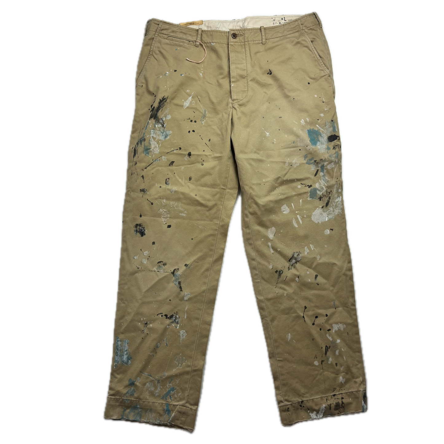 Polo Ralph Lauren Paint Splatter Distressed Beige Chinos - 38x32
