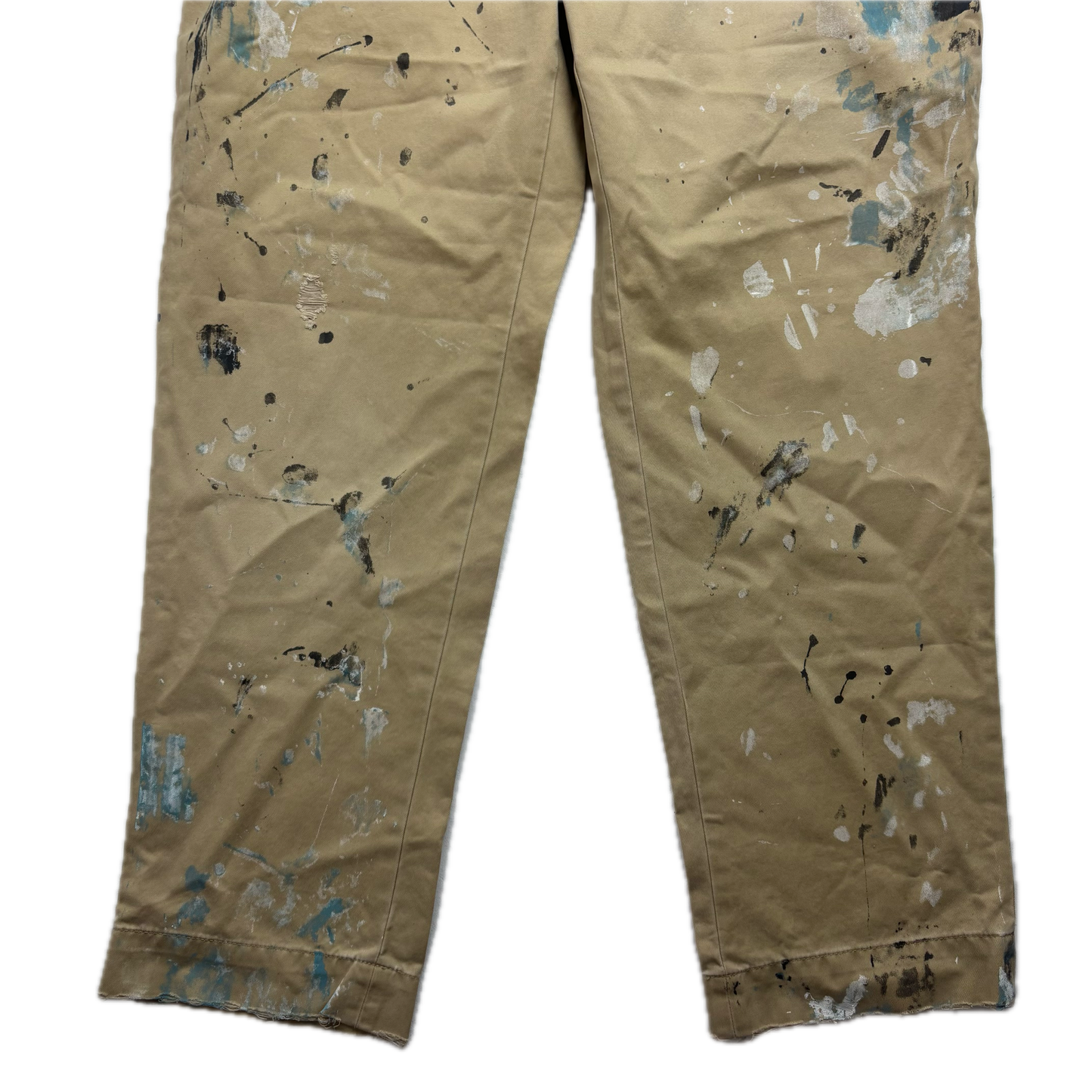 Polo Ralph Lauren Paint Splatter Distressed Beige Chinos - 38x32
