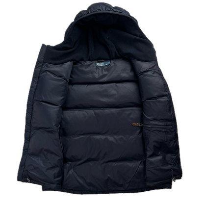 Polo Ralph Lauren Great Britain Navy Blue Hooded Body Warmer Gilet Down Vest - XL
