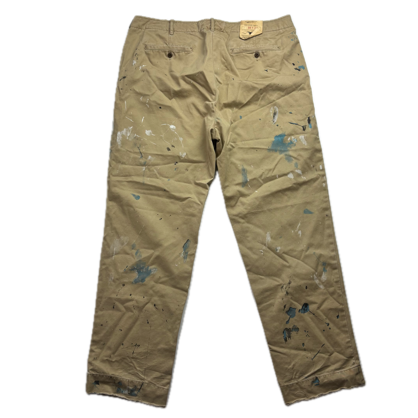 Polo Ralph Lauren Paint Splatter Distressed Beige Chinos - 38x32