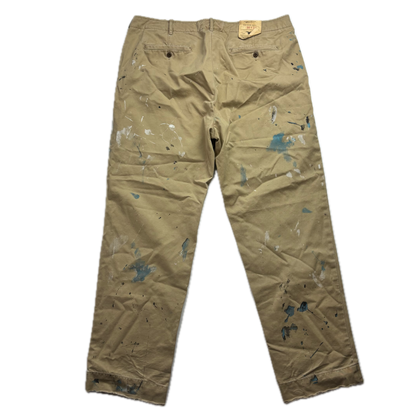 Polo Ralph Lauren Paint Splatter Distressed Beige Chinos - 38x32