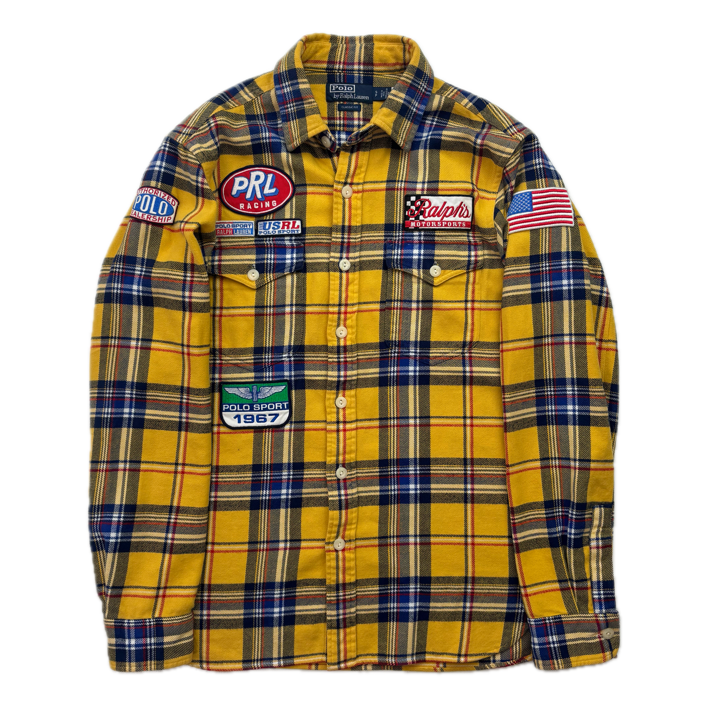 Polo Ralph Lauren Polo Sport Racing Yellow Plaid Button Up Shirt - S