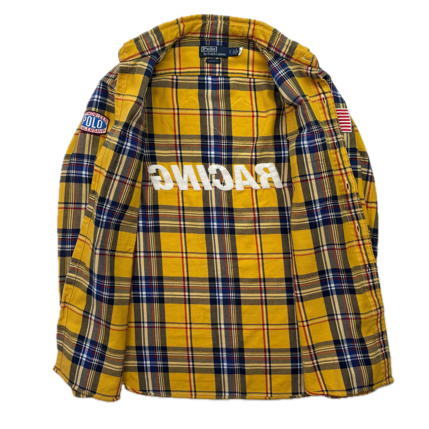 Polo Ralph Lauren Polo Sport Racing Yellow Plaid Button Up Shirt - S