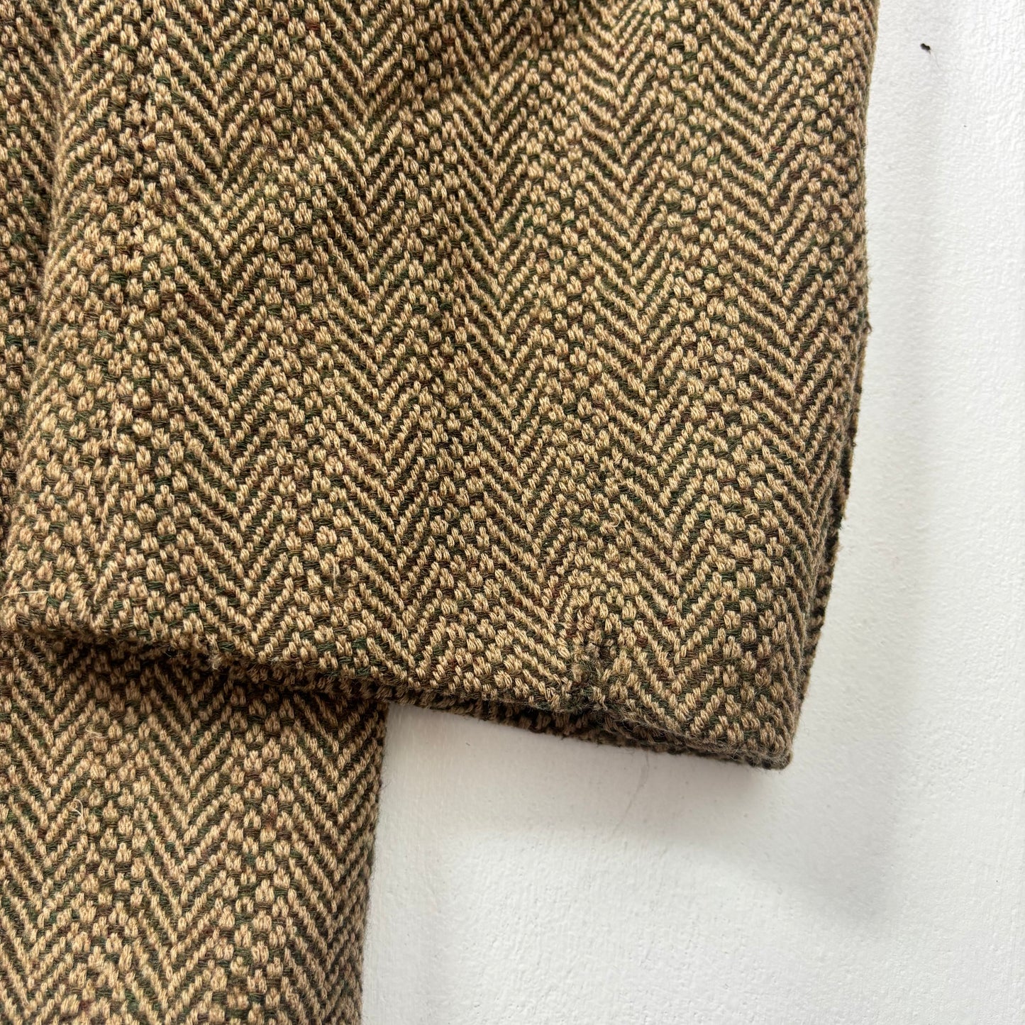 Polo Ralph Lauren Brown Green Herringbone Tweed Blazer Sports Coat Wool - 46R