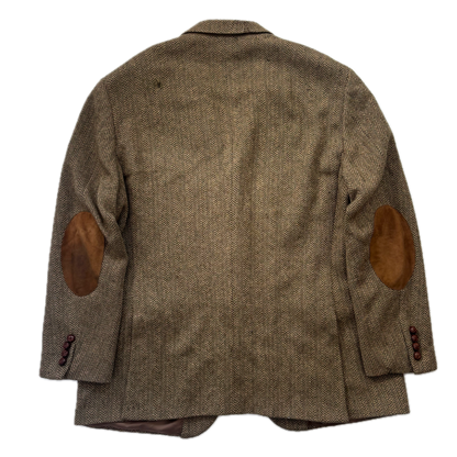 Polo Ralph Lauren Brown Green Herringbone Tweed Blazer Sports Coat Wool - 46R