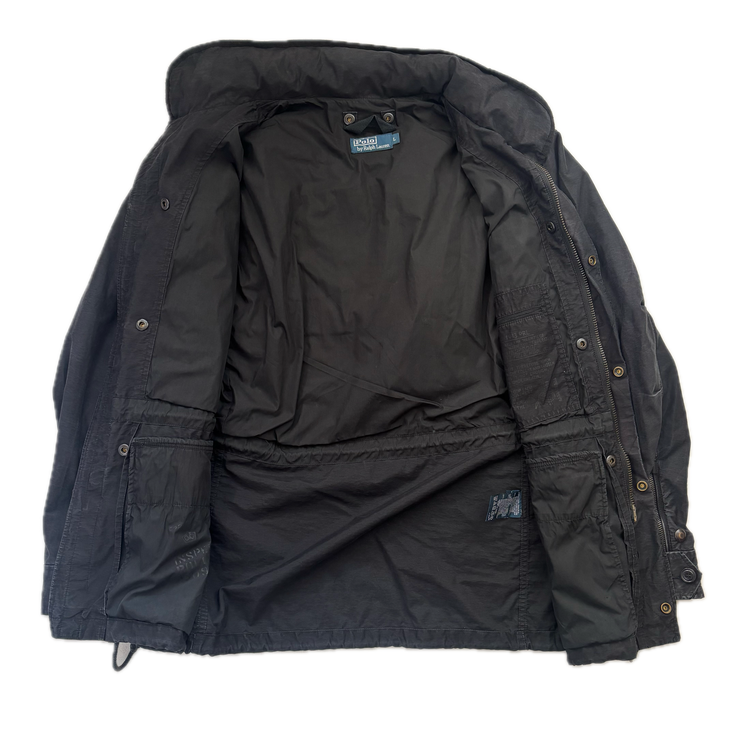 Polo Ralph Lauren 2 in 1 Black Utility Jacket with Quilted Liner - L