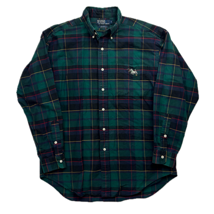 Polo Ralph Lauren Embroidered Dogs Plaid Blake Button Up Shirt - M