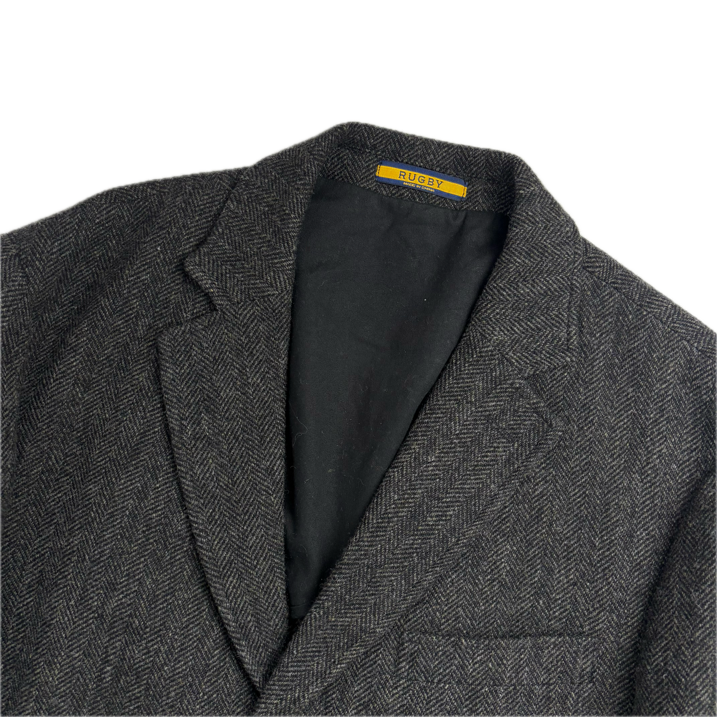 Ralph Lauren Rugby Dark Grey Herringbone Blazer (Wool) - 40R