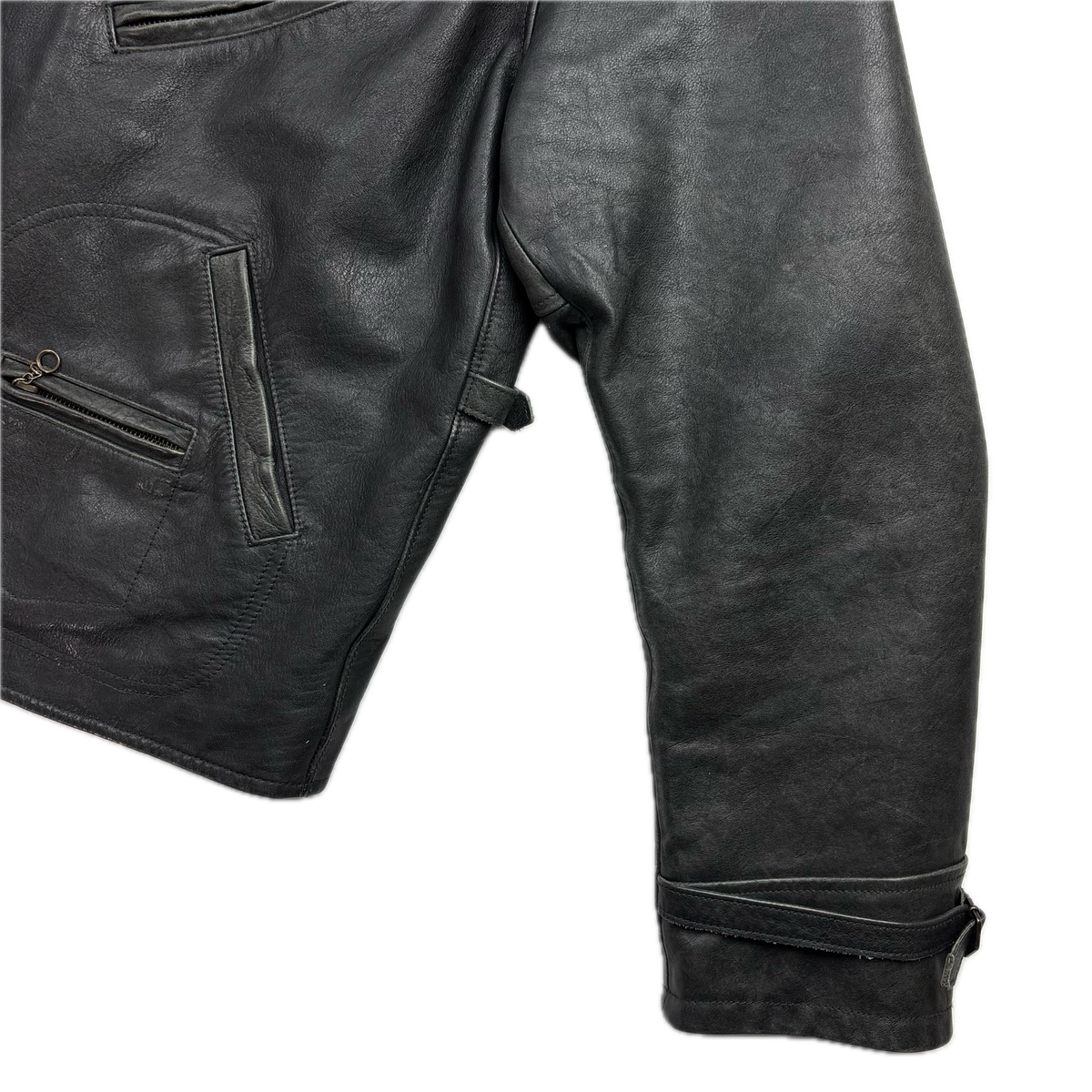 Polo Ralph Lauren Black Leather Moto Jacket Biker - XL