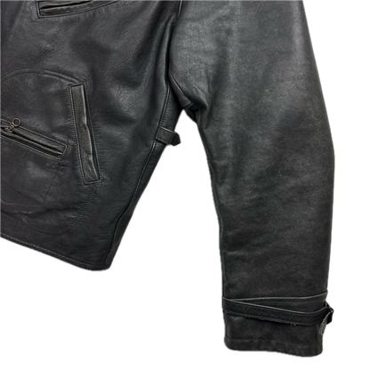 Polo Ralph Lauren Black Leather Moto Jacket Biker - XL