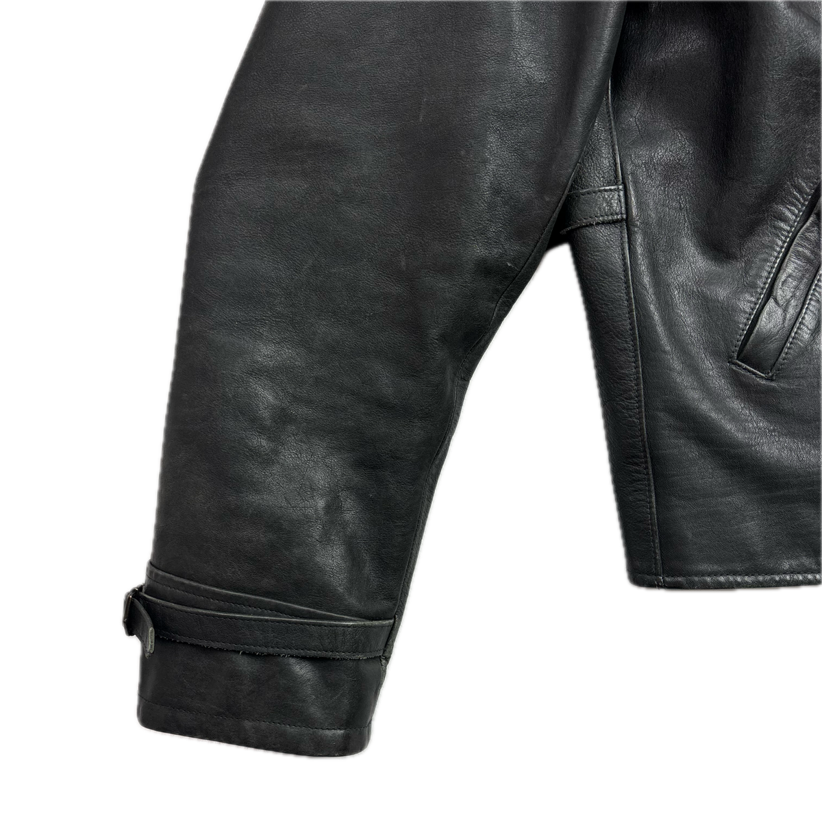 Polo Ralph Lauren Black Leather Moto Jacket Biker - XL
