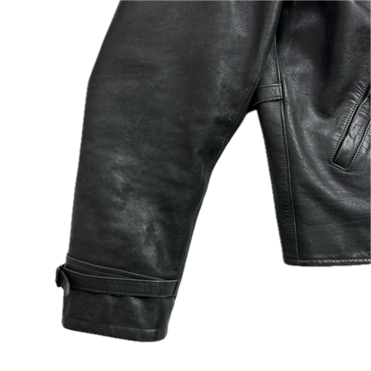 Polo Ralph Lauren Black Leather Moto Jacket Biker - XL