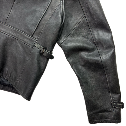 Polo Ralph Lauren Black Leather Moto Jacket Biker - XL