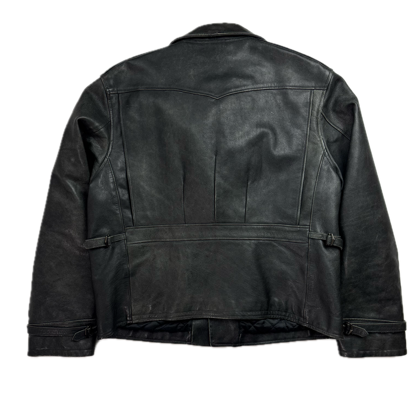 Polo Ralph Lauren Black Leather Moto Jacket Biker - XL