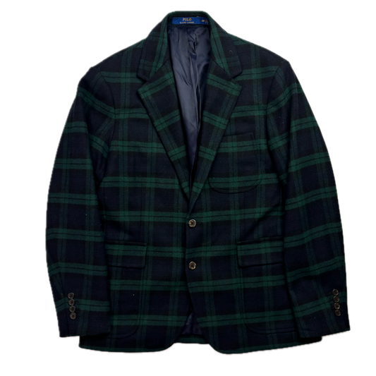 Polo Ralph Lauren BlackWatch Green Navy Tartan Modern Fit Blazer Sports Coat - 40R