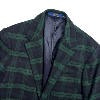 Polo Ralph Lauren BlackWatch Green Navy Tartan Modern Fit Blazer Sports Coat - 40R