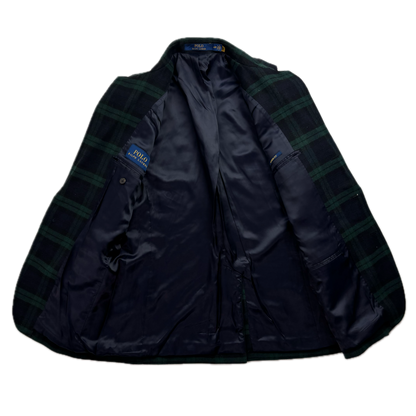 Polo Ralph Lauren BlackWatch Green Navy Tartan Modern Fit Blazer Sports Coat - 40R