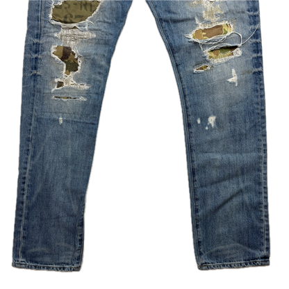 Polo Ralph Lauren Sullivan Slim Jeans Camo Patchwork Distressed - 32x32