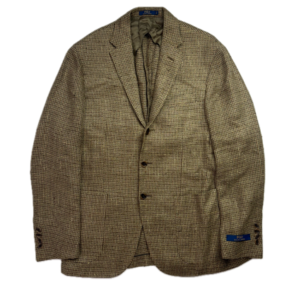 Polo Ralph Lauren Green Brown Donegal Tweed Blazer (Silk Hemp) - 38S