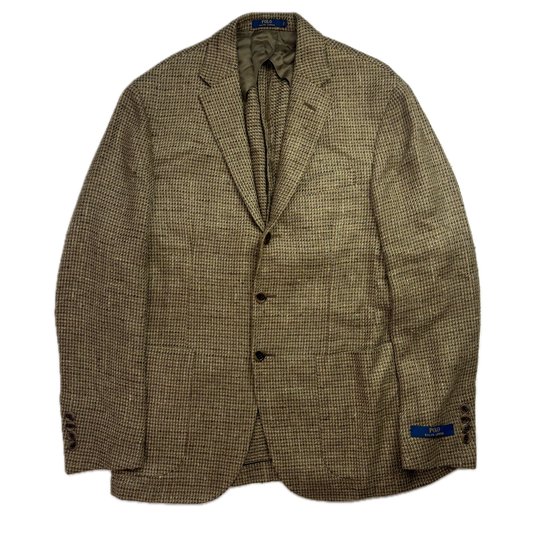 Polo Ralph Lauren Green Brown Donegal Tweed Blazer (Silk Hemp) - 38S