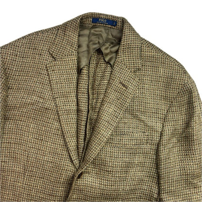 Polo Ralph Lauren Green Brown Donegal Tweed Blazer (Silk Hemp) - 38S