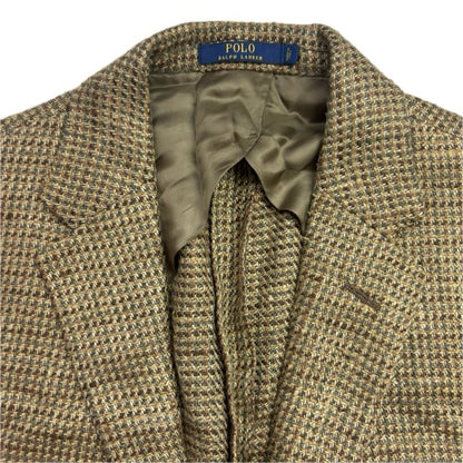Polo Ralph Lauren Green Brown Donegal Tweed Blazer (Silk Hemp) - 38S