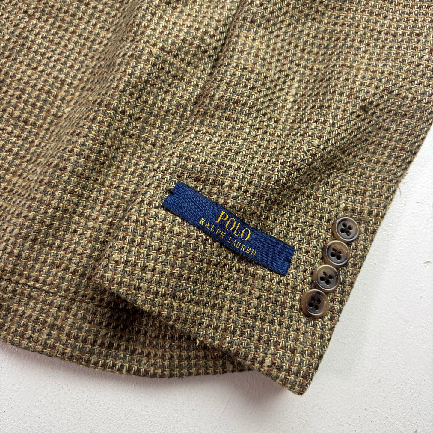 Polo Ralph Lauren Green Brown Donegal Tweed Blazer (Silk Hemp) - 38S