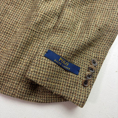 Polo Ralph Lauren Green Brown Donegal Tweed Blazer (Silk Hemp) - 38S
