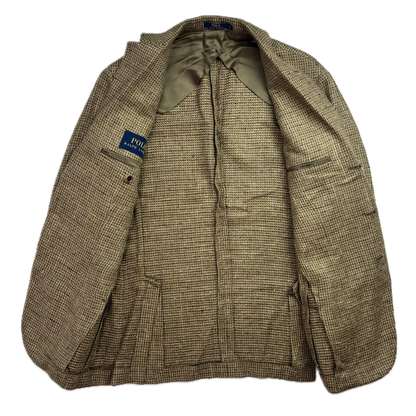 Polo Ralph Lauren Green Brown Donegal Tweed Blazer (Silk Hemp) - 38S