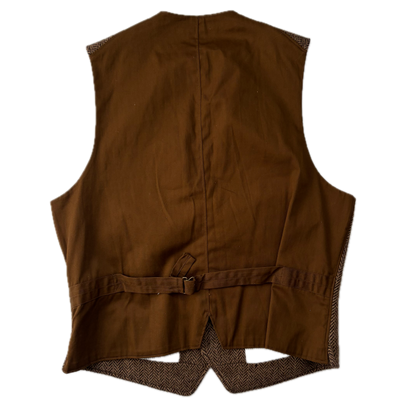 Polo Ralph Lauren Brown Herringbone Waistcoat (Wool) - M